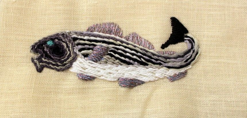 Codfish in Surface Embroidery
