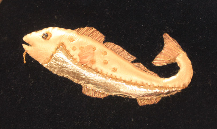 Codfish in Goldwork