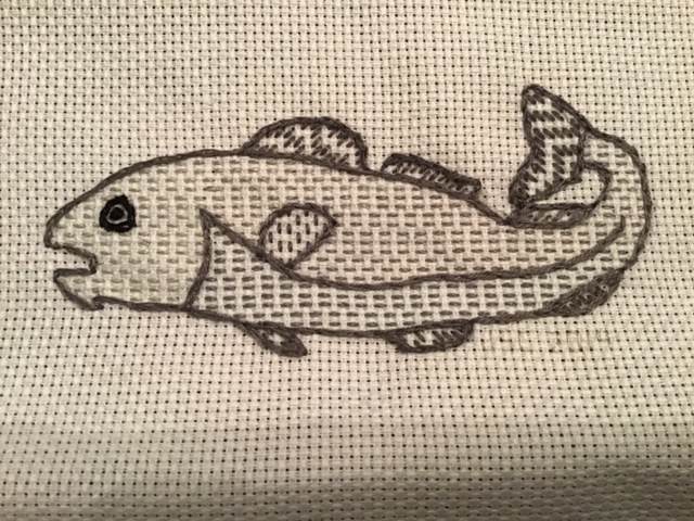 Codfish in darning stitch