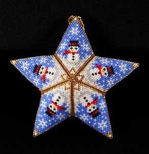 Beaded snowmen star