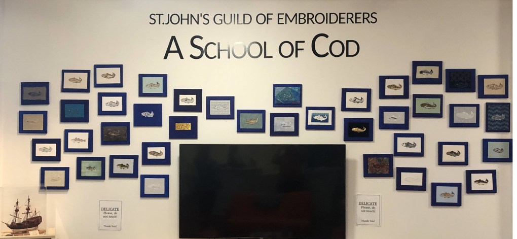 Image of the SJGE School of Cod as displayed in the Interpretation Centre of the Colony of Avalon, Ferryland, NL in 2025